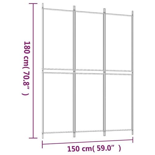 3-panels rumdeler 150x200 cm stof sort