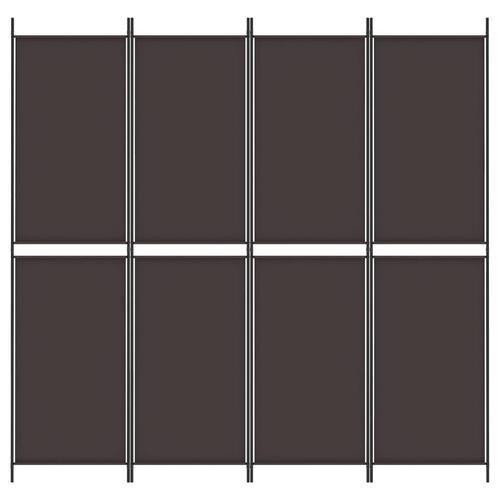 4-panels rumdeler 200x200 cm stof brun