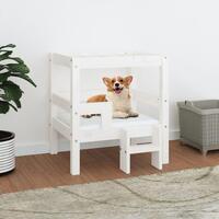 Hundeseng 55,x53,5x60 cm massivt fyrretræ hvid