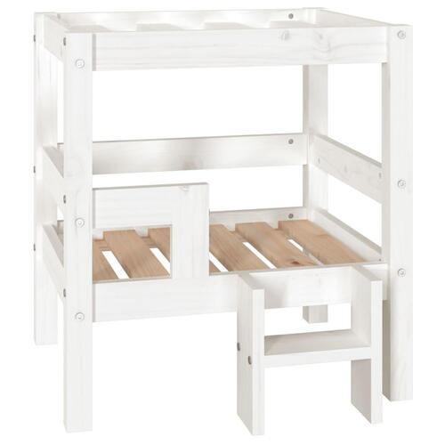 Hundeseng 55,x53,5x60 cm massivt fyrretræ hvid
