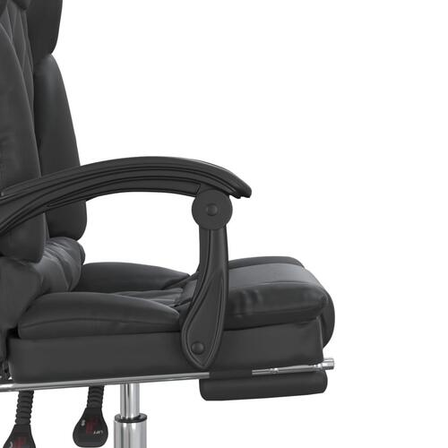 Kontorstol med massagefunktion kunstlæder sort