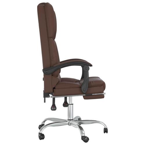 Kontorstol med massagefunktion kunstlæder brun