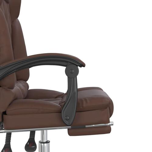 Kontorstol med massagefunktion kunstlæder brun