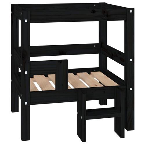 Hundeseng 55,x53,5x60 cm massivt fyrretræ sort