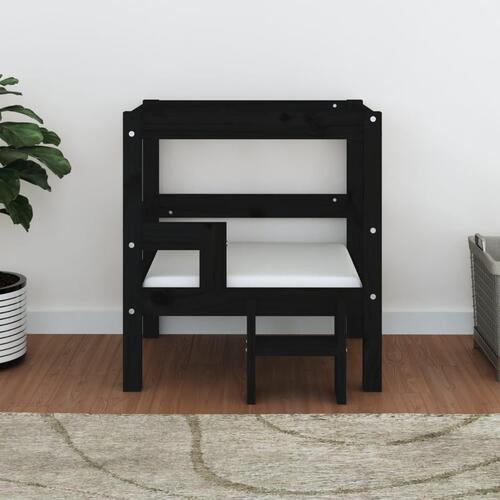 Hundeseng 55,x53,5x60 cm massivt fyrretræ sort