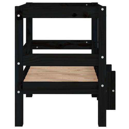 Hundeseng 55,x53,5x60 cm massivt fyrretræ sort
