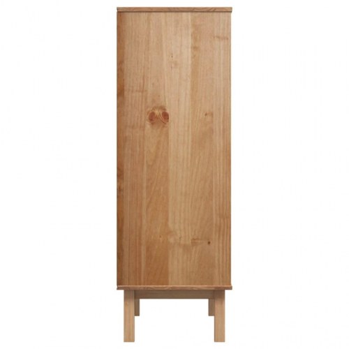 Højskab OTTA 85x43x125 cm i massivt fyrretræ brun og hvid