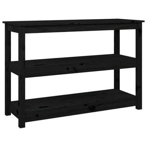 Konsolbord 110x40x74 cm massivt fyrretræ sort
