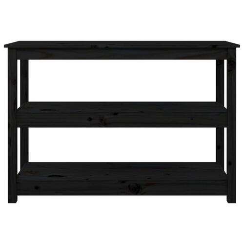 Konsolbord 110x40x74 cm massivt fyrretræ sort
