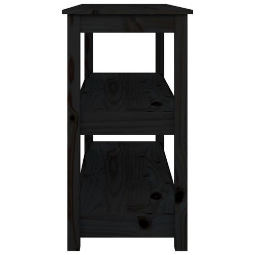 Konsolbord 110x40x74 cm massivt fyrretræ sort