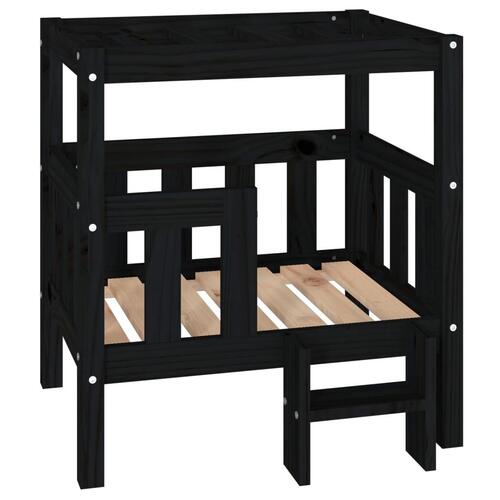 Hundeseng 65,5x43x70 cm massivt fyrretræ sort