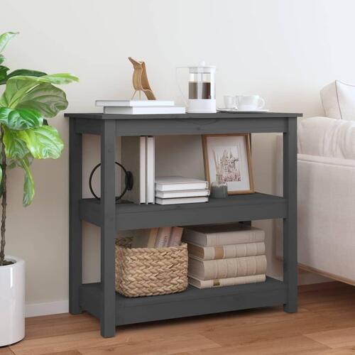 Konsolbord 80x40x74 cm massivt fyrretræ grå