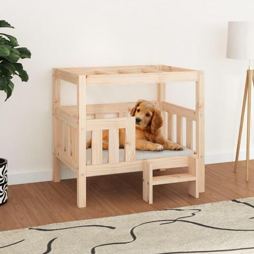 Hundeseng 75,5,x63,5x70 cm massivt fyrretræ