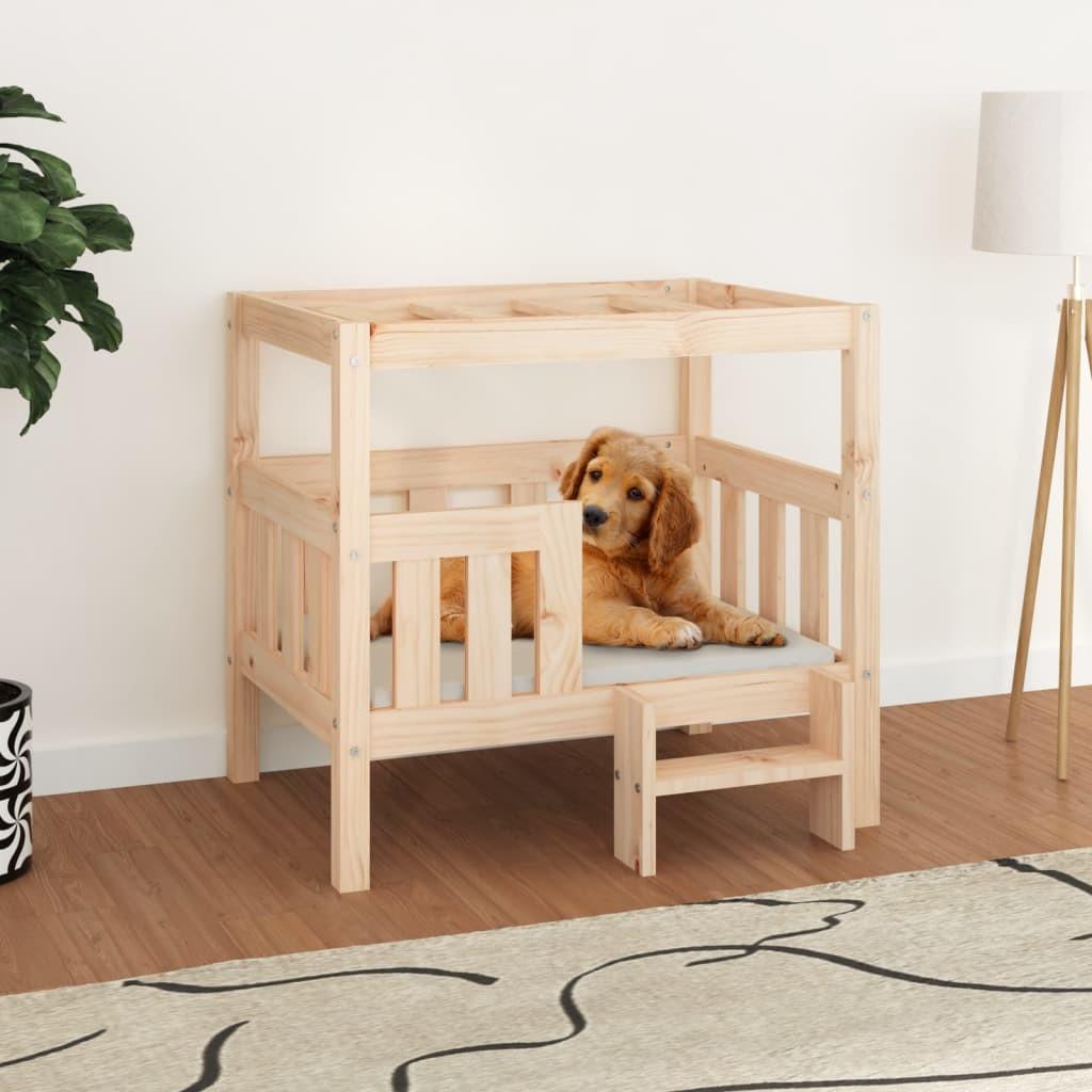 Hundeseng 75,5,x63,5x70 cm massivt fyrretræ