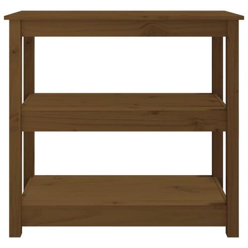 Konsolbord 80x40x74 cm massivt fyrretræ gyldenbrun