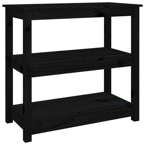 Konsolbord 80x40x74 cm massivt fyrretræ sort