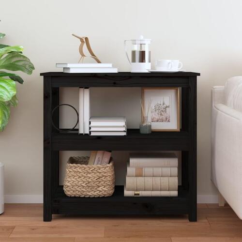 Konsolbord 80x40x74 cm massivt fyrretræ sort