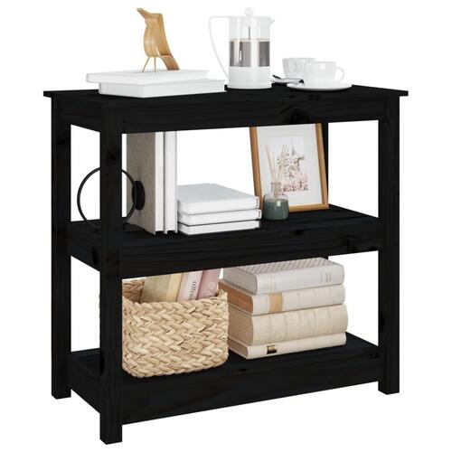 Konsolbord 80x40x74 cm massivt fyrretræ sort