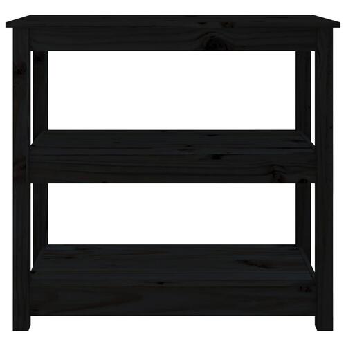 Konsolbord 80x40x74 cm massivt fyrretræ sort