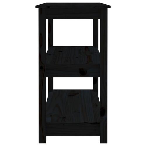 Konsolbord 80x40x74 cm massivt fyrretræ sort