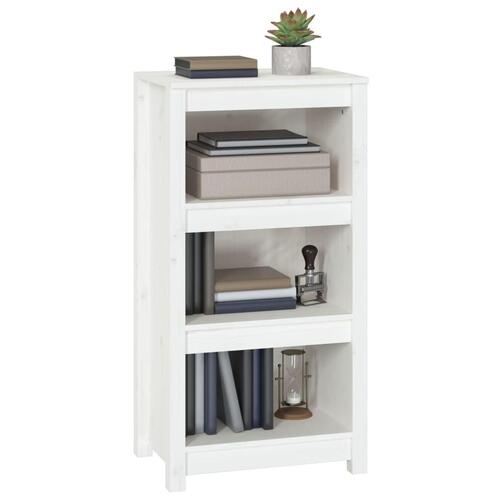 Bogreol 50x35x97 cm massivt fyrretræ hvid