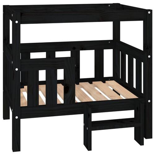 Hundeseng 75,5,x63,5x70 cm massivt fyrretræ sort