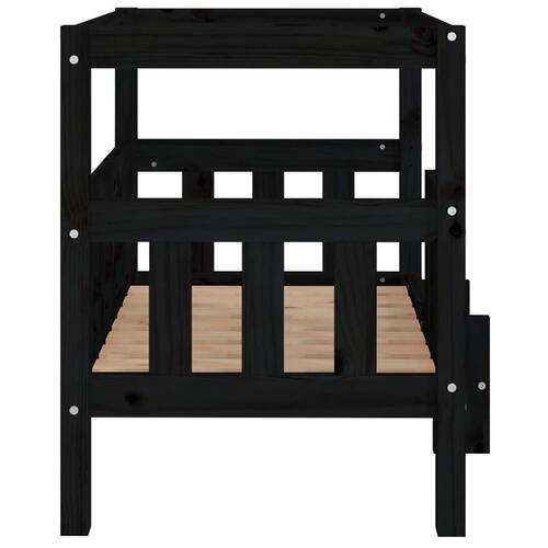 Hundeseng 75,5,x63,5x70 cm massivt fyrretræ sort