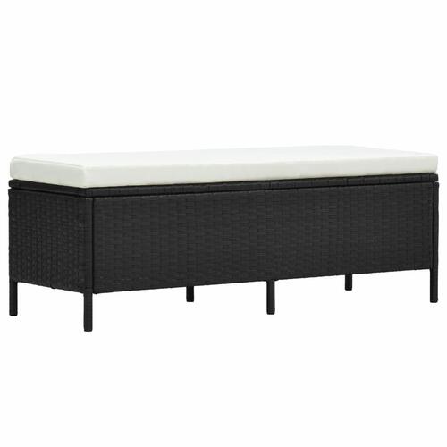 Haveloungesæt 3 dele med hynder polyrattan sort