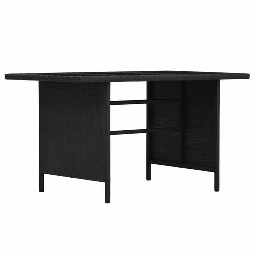 Haveloungesæt 3 dele med hynder polyrattan sort