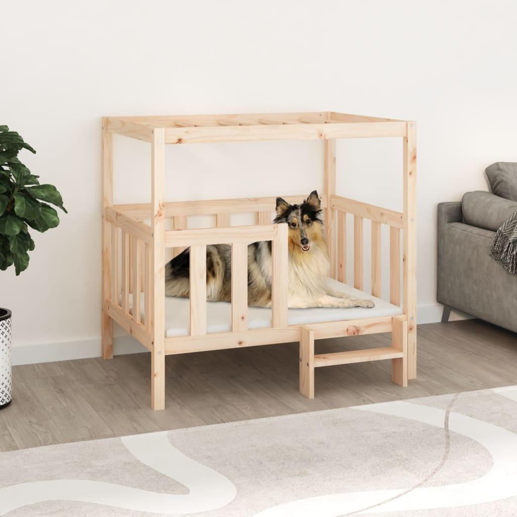 Hundeseng 105,5x83,5x100 cm massivt fyrretræ