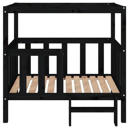 Hundeseng 105,5x83,5x100 cm massivt fyrretræ sort