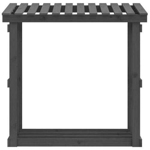 Brændestativ 108x64,5x109 cm massivt fyrretræ grå
