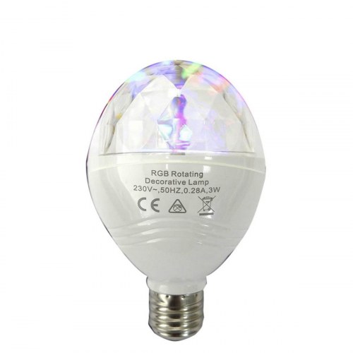 EDM Product LED-lampe 97960, E27, 3 W RGB roterende - 8 × 13 cm