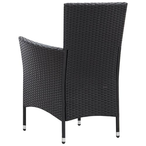 Udendørs spisebordssæt 9 dele polyrattan sort