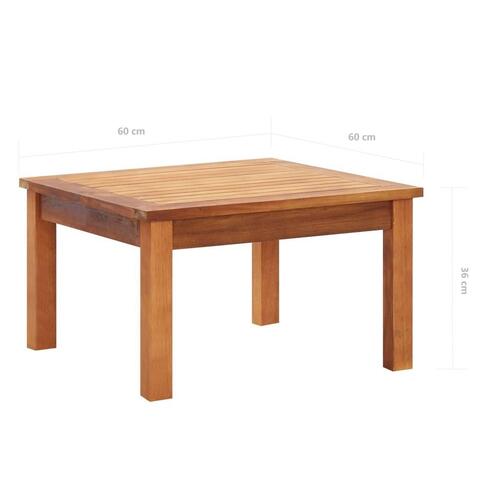 Havesofabord 60x60x36 cm massivt akacietræ