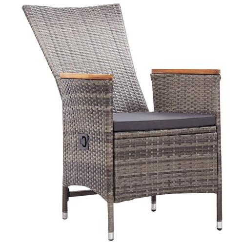 Havestole 2 stk. med hynder polyrattan grå