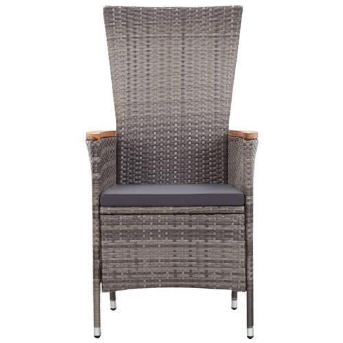Havestole 2 stk. med hynder polyrattan grå
