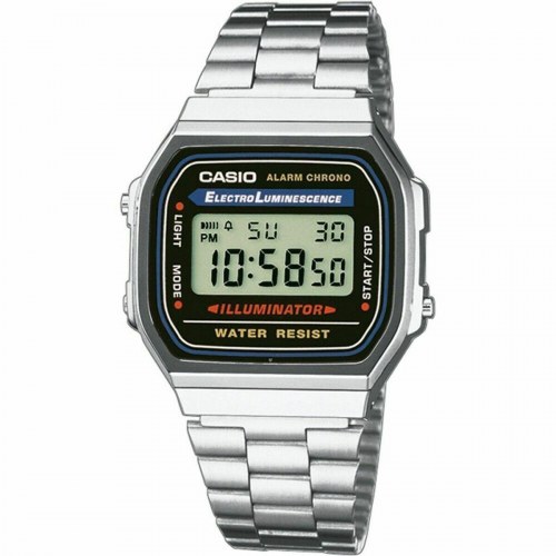 Herreur Casio A168WA-1YES - digitalt armbåndsur i sølv/sort