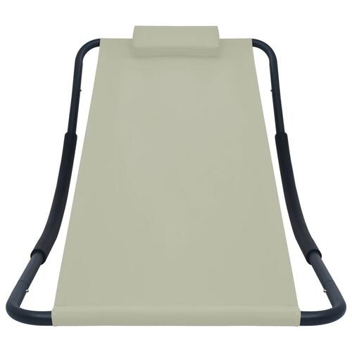 Liggestol 200x90 cm stål cremefarvet