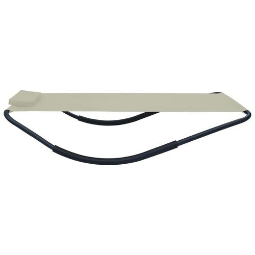 Liggestol 200x90 cm stål cremefarvet