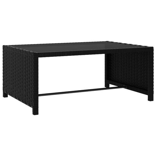 Liggestole 2 stk. med bord polyrattan sort