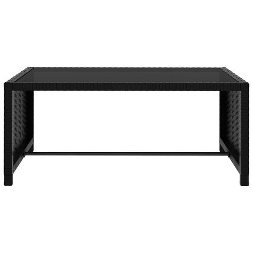 Liggestole 2 stk. med bord polyrattan sort