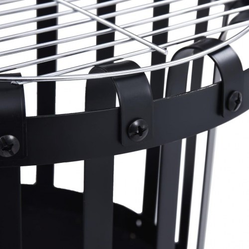 Bålkurv til haven med grill 47,5 cm stål