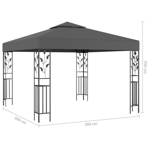 Pavillon 3x3 m antracitgrå