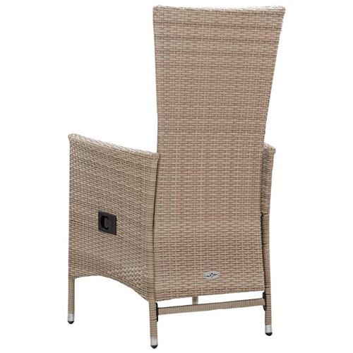 Udendørsstole 2 stk. med hynder polyrattan beige