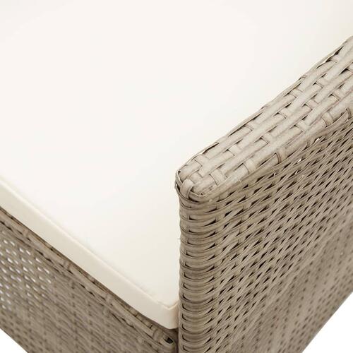 Udendørsstole 2 stk. med hynder polyrattan beige