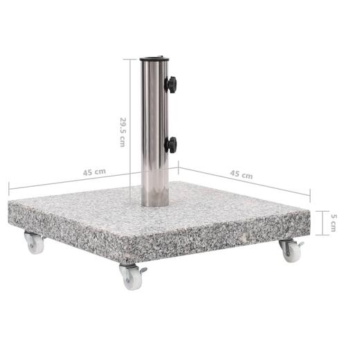 Parasolfod 30 kg granit firkantet grå
