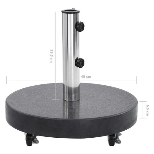 Parasolfod granit 30 kg rund sort