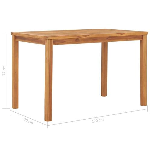 Havespisebord 120 x 70 x 77 cm massivt teaktræ