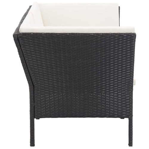 Haveloungesæt 8 dele med hynder polyrattan sort